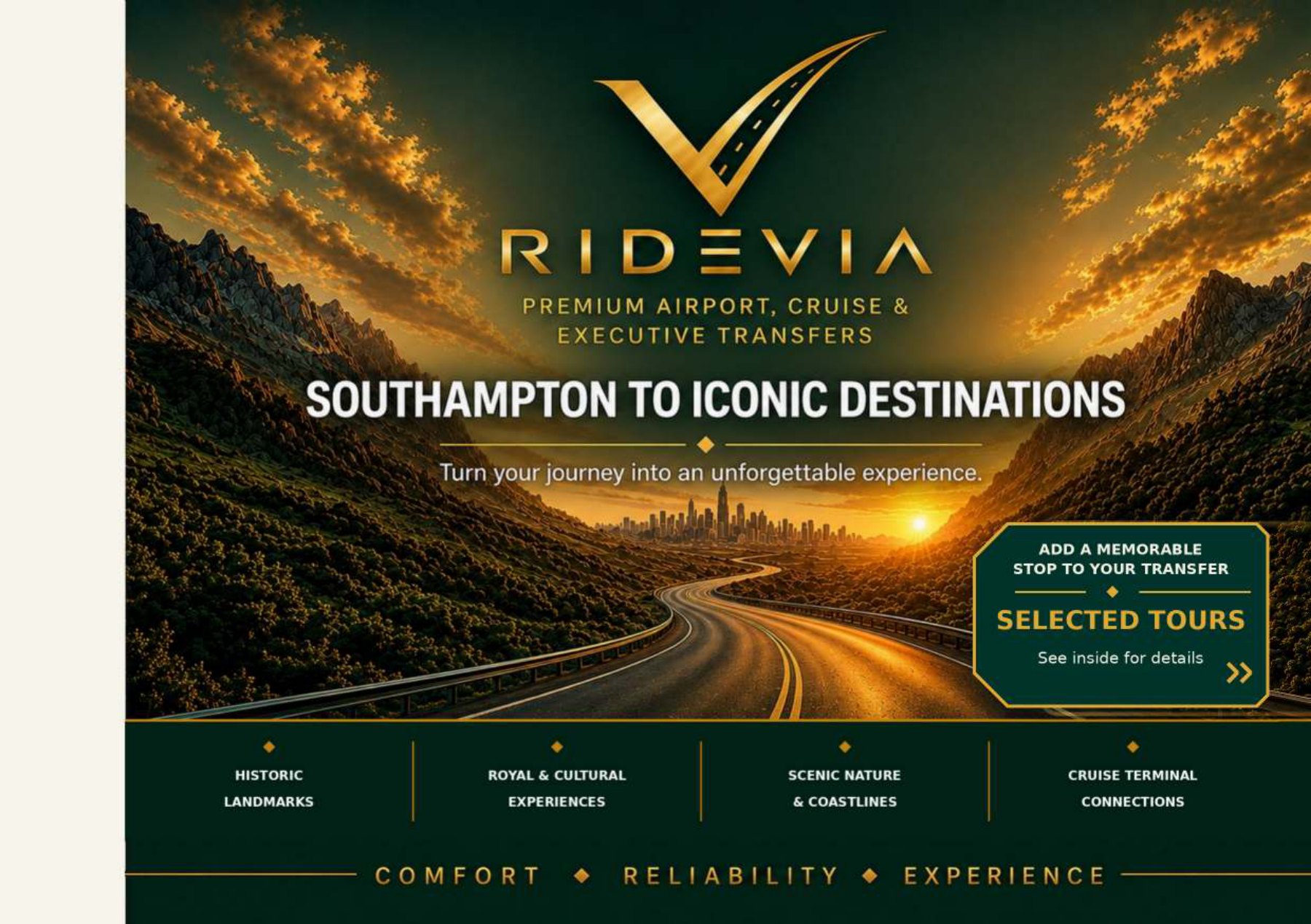 Welcome to Ridevia, booklet page 1