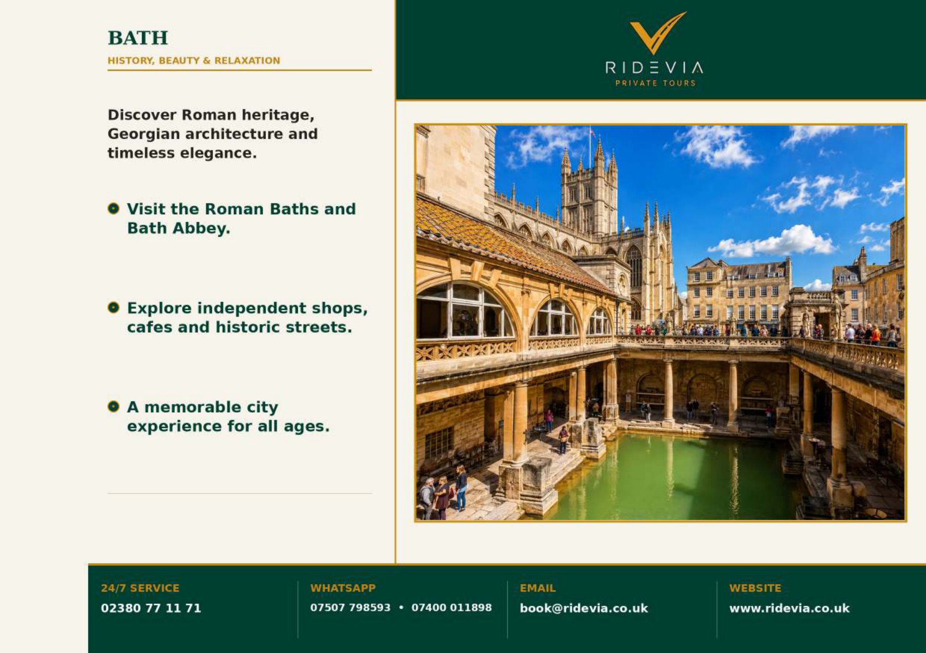 Bath photograph from the Ridevia travel booklet