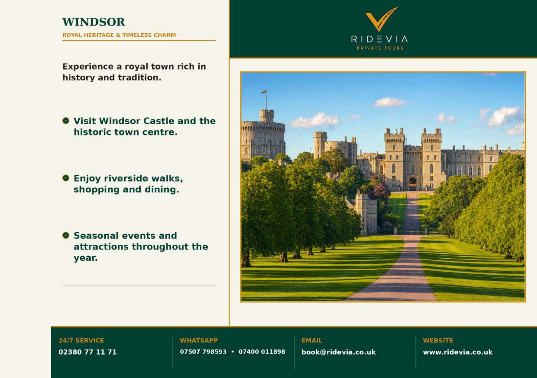 Windsor Castle photograph from the Ridevia travel booklet
