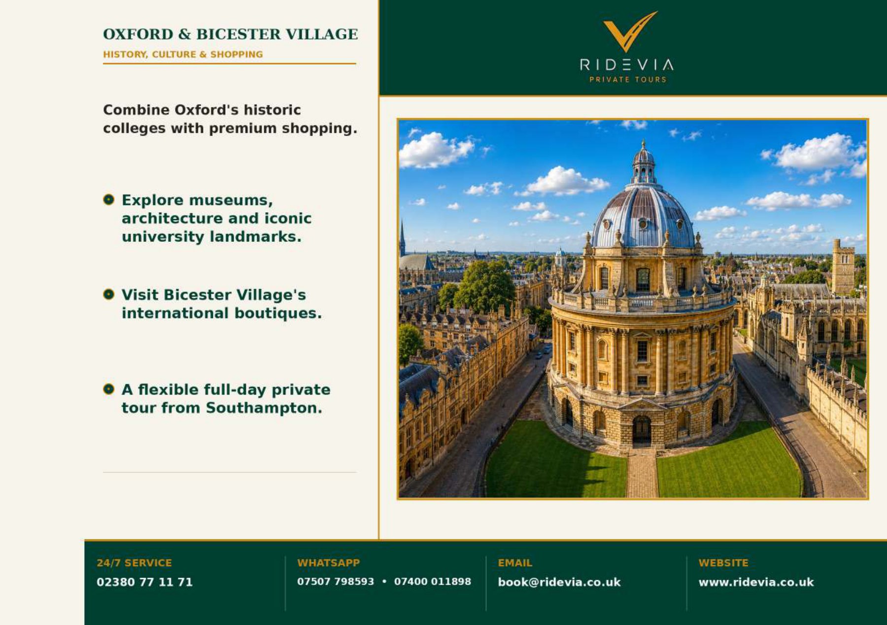 Oxford photograph from the Ridevia travel booklet